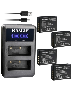 Kastar Dual LCD USB Charger and 4 Pack Battery for Fujifilm NP-W126 NP-W126s BC-W126, Fujifilm X-PRO1 X-PRO2 X-A1 X-A2 X-A3 X-A5 X-A10 X-E1 X-E2 X-E2S X-E3 X-M1 X-T1 X-T2 X-T3 X-T10 X-T20 X-H1 Cameras