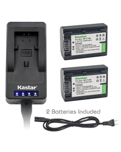 Kastar LED Super Fast Charger & Camcorder Battery x2 for Sony NP-FV50 and Sony DCR-PJ5 DCR-SR15 DCR-SR20 DCR-SR21 DCR-SR58 DCR-SR68 DCR-SR73 DCR-SR78 DCR-SR83 DCR-SR88 DCR-SX15 DCR-SX20 DCR-SX21