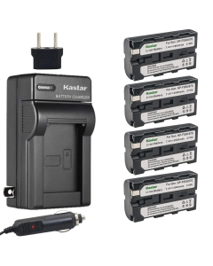 Kastar NP-F570 Battery (4-Pack) and Charger Kit for Sony L Series InfoLithium Battery NP-F570, NP-F550, NP-F530, NP-F330 and Sony DCRVX2100 HDRFX1 HD1000U HVRZ1U HXR-NX5U NEX-FS100 LCD Flash Lights