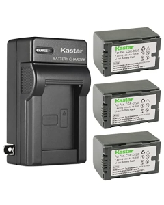 Kastar 3-Pack CGR-D16 Battery and AC Wall Charger Replacement for Panasonic PV-DV402, PV-DV600, PV-DV600K, PV-DV601, PV-DV602, PV-DV700, PV-DV701, PV-DV702, PV-DV710, PV-DV800, PV-DV800K Camera
