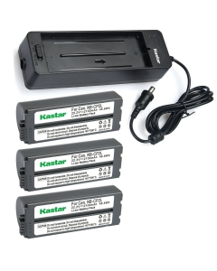 Kastar 3-Pack NB-CP2L Gray Battery and CG-CP200 Charger Compatible with Canon SELPHY CP900, SELPHY CP910, SELPHY CP1200, SELPHY CP1300. HP Photosmart A716 Printer Photo Printer