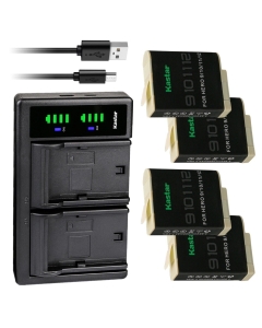 Kastar 4-Pack Battery and LTD2 USB Charger Compatible with GoPro HERO12 Hero 12 Black Action, GoPro HERO11 HERO10 HERO9 Camera, GoPro ADDBD-212 ADBAT-001 ADDBD-001 Battery