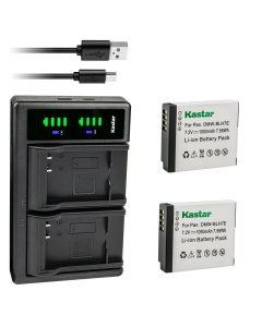 Kastar 2-Pack DMW-BLH7 Battery and LTD2 USB Charger Replacement for Panasonic Lumix DMC-GM1KA, Lumix DMC-GM1KD, Lumix DMC-GM1KEB, Lumix DMC-GM1KK, Lumix DMC-GM1KS, Lumix DMC-GM1KW, DMC-GM1S Camera