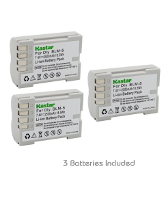 Kastar Battery (3-Pack) for Olympus BLM-5, PS-BLM5 Work with Olympus C-8080 C-7070 C-5060 E1 E3 E5 E300 E330 E500 E510 E520 Digital Cameras