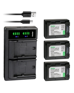 Kastar 3-Pack IA-BP210E Battery and LTD2 USB Charger Replacement for Samsung HMX-H220, HMX-H300, HMX-H300BN, HMX-H303, HMX-H304, HMX-H305, HMX-H320, HMX-H400, HMX-H405, HMX-S10, HMX-S10BN, HMX-S10BP