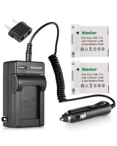 Kastar 2pack Lithium-Ion Battery and AC/DC Battery Charger Kit Replacement for Canon NB-11L NB-11LH and Canon IXUS 175 IXUS 177 IXUS 180 IXUS 185 IXUS 190 IXUS 240 HS IXUS 265 HS IXUS 285 HS Camera