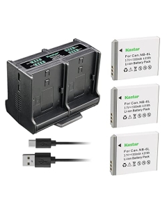 Kastar 3-Pack Battery and Quadruple Charger Compatible with Canon PowerShot SX610 HS, PowerShot SX700 HS, PowerShot SX710 HS, IXUS 85 is, IXUS 95 is, SD770 SD980 SD1200 SD1300 SD3500 SD4000 SX170