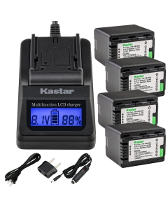 Kastar Ultra Fast Charger and Battery (4-Pack) Replacement for Panasonic VW-VBK360 HDC-TM40 HDC-TM41 HDC-TM55 SDR-H100 SDR-H101 SDR-H85 SDR-S50 SDR-S70 SDR-S71 SDR-T50 SDR-T70 SDR-T71 SDR-T76 Camera