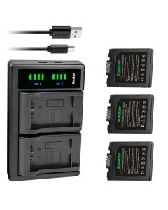 Kastar 3-Pack CGA-S001 Battery and LTD2 USB Charger Compatible with Panasonic DMC-F1, DMC-F1B, DMC-F1K, DMC-F1S, DMC-F1PP, DMC-F1E-S, DMC-FX1, DMC-FX1BS, DMC-FX1EG, DMC-FX1EG-A, DMC-FX1EG-R Camera