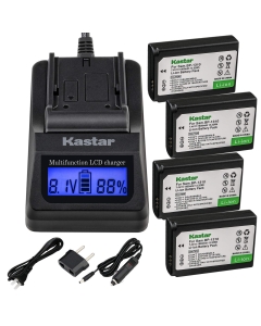 Kastar Ultra Fast Charger(3X Faster) Kit and Battery (4-Pack) for Samsung BP1310, ED-BP1310 Work for Samsung NX5, NX10, NX11, NX20, NX100 Cameras