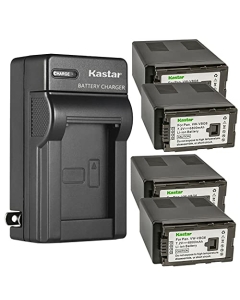 Kastar 4-Pack Battery and AC Wall Charger Replacement for Panasonic VW-VBG6 VW-VBG6GK VW-VBG6-K VW-VBG6PPK, CGA-E625 Battery, Panasonic DE-A38, VSK0631, VSK0698 Charger