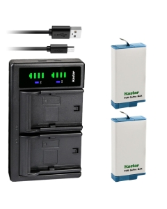 Kastar 2-Pack Battery and LTD2 USB Charger Compatible with GoPro Max, GoPro Max SPCC1B, ACDBD-001 ACBAT-001 ACCBAT-001, CHDHZ-201 CHDHZ201 Battery, GoPro MAX 360 Waterproof Degree 5.6K Action Camera