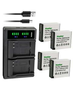 Kastar 4-Pack DMW-BLG10 Battery and LTD2 USB Charger Replacement for Panasonic Lumix DMC-GF6K, Lumix DMC-GF6R, Lumix DMC-GF6T, Lumix DMC-GF6W, Lumix DMC-GF6X, Lumix DMC-GX7, Lumix DMC-GX7K Camera