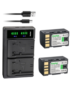 Kastar 2-Pack Battery and LTD2 USB Charger Replacement for JVC GZ-HM90 GZ-MG120 GZ-MG130 GZ-MG130AC GZ-MG130EK GZ-MG130EX GZ-MG130U GZ-MG130US GZ-MG131 GZ-MG131EK GZ-MG131EX GZ-MG131US GZ-MG132