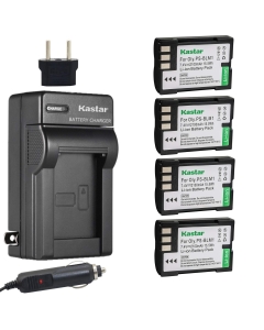 Kastar Battery (4-Pack) and Charger Kit for Olympus BLM-1, BLM-01, PS-BLM1 Work for Olympus C-5060, C-7070, C-8080, E-1, E-3, E-30, E-520, EVOLT E-300, E-330, E-500, E-510 Cameras