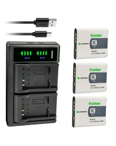 Kastar 3-Pack Battery and LTD2 USB Charger Replacement for Sony Webbie MHS-PM1, Bloggie MHS-CM5, Bloggie MHS-PM5, Cyber-Shot DSC-S750, Cyber-Shot DSC-S780, Cyber-Shot DSC-S950 Cameras