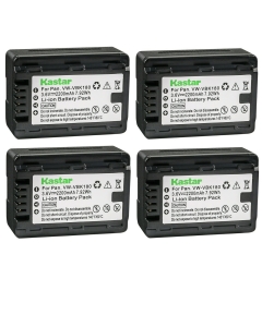 Kastar 4-Pack Battery VW-VBK180 Replacement for Panasonic VW-VBK180, VW-VBK180PPK, VW-VBK360, VW-VBK360PPK, VW-VBL180, VW-VBL180PPK, VW-VBL090, VW-VBL090PPK Battery