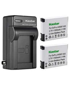 Kastar 2-Pack Battery and AC Wall Charger Replacement for Gopro2, Gopro HERO2, Gopro Hero 2, GoPro AHDBT-001, GoPro AHDBT-002 Battery, Gopro HD HERO2 Outdoor Edition, Gopro HD HERO2 Motorsport Edition