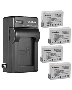 Kastar 4-Pack Battery and AC Wall Charger Replacement for Canon LP-E8 LPE8 Battery, Canon LC-E8E Charger, Canon BG-E8 Grip, Canon EOS Rebel T2i, EOS Rebel T3i, EOS Rebel T4i, EOS Rebel T5i Camera