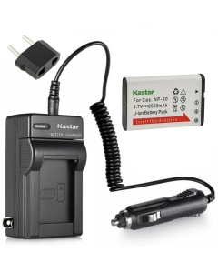 Kastar Travel Charger for Casio NP-90 NP90 Work with Casio Exilim EX-H10 EX-H15 EX-H20G EX-H20GBK EX-H20GSR EX-FH100 EX-FH100BK Cameras