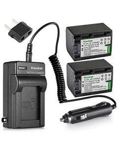 Kastar Battery (2-Pack) and Charger Kit Replacement for Sony NP-FV70 NP-FH70 FV70 FH70 FDR-AX53 HDR-CX675 HDR-CX455 HDR-CX900 TD30V HDR-PV710V HDR-PJ670 HDR-PJ810 HDR-TD30V FDR-AX33 FDR-AX100 Camera