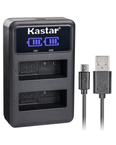 Kastar LCD Dual Charger for Nikon EN-EL14a EN-EL14 EL14a and Nikon Coolpix P7000 Coolpix P7100 Coolpix P7700 Coolpix P7800 D3100 D3200 D3300 D3400 D5100 D5300 D5500 D5600 Df DSLR Cameras (Color: Gray)