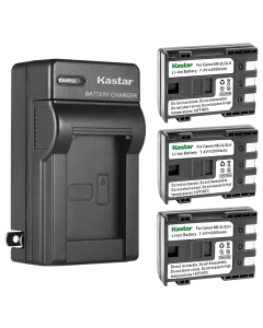 Kastar 3-Pack Battery and AC Wall Charger Replacement for Canon NB-2L NB-2LH, NB-2L12 NB-2L14 NB-2L24, BP-2L5, BP-2LH Battery, Canon CB-2LW CB-2LWE Charger, Canon DS126071, E160814, DS126151