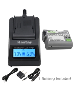 Kastar 1 Pack Battery and LCD Fast Charger with Car Adapter & USB Output Compatible with Nikon EN-EL15a Battery, MH-25a Charger, Nikon D7200 Nikon D7500 Nikon Z6 Nikon Z7 Nikon Z7Q3 DSLR Camera