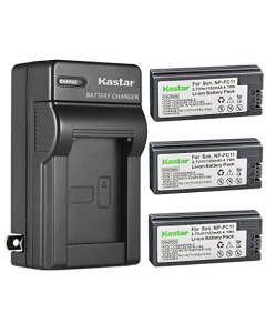 Kastar 3-Pack Battery and AC Wall Charger Replacement for Sony NP-FC11/FC10 Battery, BC-VC10 Charger, Cyber-shot DSC-P8/P9/P7/P2/P3/P5/F77/P10/P12 Cameras
