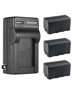 Kastar 3-Pack NP-F750 / NP-F770 Battery and AC Wall Charger Replacement for Godox ML30 ML30Bi LED Light, ML60 ML60Bi LED Light, LR160 Bi-Color Ringlight, LF308BI Variable Color LED Video Light