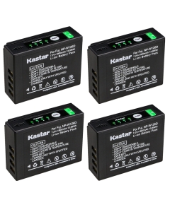 Kastar 4-Pack NP-W126D Battery Replacement for Fujifilm X100F, X100V, X-E1, X-E2, X-E2S, X-E3, X-E4, X-H1, X-M1, X-S10, X-T1, X-T2, X-T3, X-T10, X-T20, X-T30, X-T30 II, X-T100, X-T200 Cameras