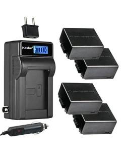 Kastar 4-Pack DMW-BLB13 Battery and LCD AC Charger Compatible with Panasonic DMW-BLB13E DMW-BLB13GK DMW-BLB13PP Battery, Panasonic DE-A49 DE-A49A DE-A49B DE-A49C Charger, Lumix DMC-G1 G2 G10 GF1 GH1