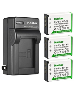 Kastar 3-Pack Battery and AC Wall Charger Replacement for Soxi HDD-9000A HDD9000A Easypix DVX5233 Vivikai HD-OC2312 Jay-tech VideoShot C20 Rollei Movieline SD-23 Tevion DV-23HD