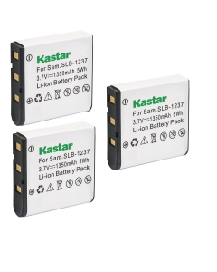 Kastar Battery 3-Pack Replacement for Samsung SLB-1237 Battery, Samsung Digimax L55, Digimax L55W, Digimax L85 Digital Cameras