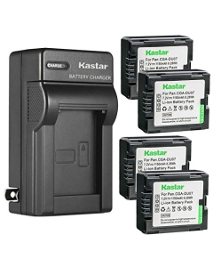 Kastar 4-Pack Battery and AC Wall Charger Replacement for Panasonic VDR-D220, VDR-D230, VDR-D250, VDR-D258, VDR-D300, VDR-D308, VDR-D310, VDR-D400, VDR-M30, VDR-M50, VDR-M53, VDR-M55, VDR-M70