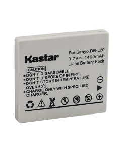 Kastar Battery 1 Pack for Sanyo DB-L20, DB-L20AU, DBL20 and Sanyo VPC-C40, VPC-C5, VPC-C6, VPC-CA6, VPC-CA65, VPC-CA8, VPC-CA9, VPC-CG6, VPC-CG65, VPC-CG9, VPC-E1, VPC-E2, VPC-E6, VPC-E7, VPC-S7