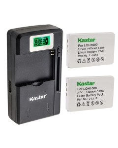 Kastar 2-Pack LOH1000 Battery and Smart LCD Charger Replacement for Logitech 190582-0000, F12440056, K398, L-LU18 Battery, Logitech Harmony 915 Remote, Internet Radio, Squeezebox Duet Controler