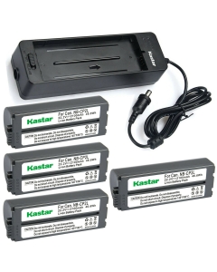 Kastar 4-Pack NB-CP2L Gray Battery and CG-CP200 Charger Compatible with Canon SELPHY CP900, SELPHY CP910, SELPHY CP1200, SELPHY CP1300. HP Photosmart A716 Printer Photo Printer