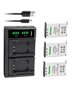 Kastar 3-Pack Battery and LTD2 USB Charger Compatible with Pentax D-LI78 Battery, Pentax D-BC78 Charger, Pentax Optio L50, Optio M50, Optio M60, Optio S1, Optio V20, Optio W60, Optio W80