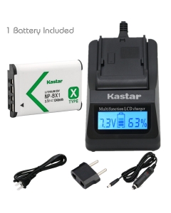 Kastar Fast Charger and Battery (1-Pack) for Sony NP-BX1, M8 and Cyber-shot DSC-HX50V, HX300, RX1, RX1R, RX100, RX100M, RX100M3, WX300, HDR-AS10, AS15, AS30V, AS100V, AS100VR, CX240, MV1, PJ275 Camera
