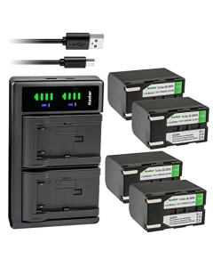 Kastar 4-Pack SB-LSM320 Battery and LTD2 USB Charger Compatible with Samsung SC-D362, SC-D363, SC-D364, SC-D365, SC-D366, SC-D371, SC-D372, SC-D375, SC-D453, SC-D455, SC-D457, SC-D557, SC-D653 Camera