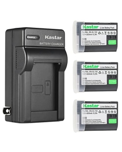 Kastar 3-Pack Battery and AC Wall Charger Replacement for Nikon EN-EL15 EN-EL15a EN-EL15b EN-EL15c EN-EL15e Battery, MH-25 MH-25a MH-25b Charger, MB-D11 MB-D12 MB-D14 MB-D15 MB-D16 MB-D18 Grip