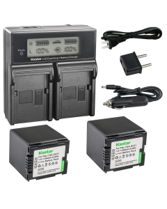 Kastar LCD Dual Fast Charger & 2X Battery Replacement for Panasonic CGA-DU21 NV-GS400 GS408 GS500 GS508 MX500 PV-GS320 GS400 GS500 SDR-H48 H68 H200 H250 H280 VDR-D308 D310 D400 M74 M75 M95 M250
