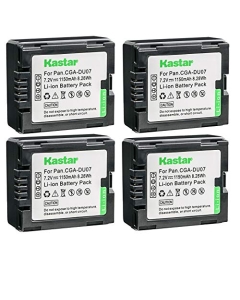 Kastar Battery (4-Pack) Replacement for Panasonic CGA-DU06 CGA-DU07 CGA-DU14 CGA-DU21 VW-VBD070 VBD140 VBD210 and PV-GS31 PV-GS33PV-GS34 PV-GS35 PV-GS39 PV-GS400 PV-GS500 PV-GS50 PV-GS50S PV-GS55