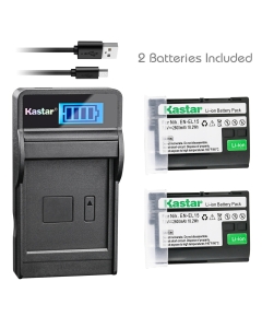 Kastar Battery (X2) & Slim LCD Charger for Nik EN-EL15, ENEL15 and Nik 1 V1, D500, D600, D610, D750, D800, D7000, D7100, D800, D800E DSLR Camera, Grip MB-D11, MB-D12, MB-D14, MB-D15, MB-D16