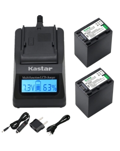 Kastar Fast Charger + Battery 2X for Sony NP-FH100 DCR-DVD92 DVD405 DVD408 DVD610 DVD620E DVD650E HC48 HC96 SR45 SR47 SR65 SR67 SR85 SX40 HDR-CX7 CX12 CX520 HC3 HC5 HC7 HC9 UX20 HDR-SR10 SR12 XR500E