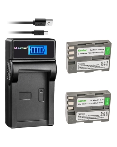 Kastar Battery (X2) & LCD Slim USB Charger Replacement for Nik EN-EL3e, ENEL3E, EN-EL3a, EN-EL3, MH-18, MH-18a and Nik D50, D70, D70s, D80, D90, D100, D200, D300, D300S, D700 Cameras