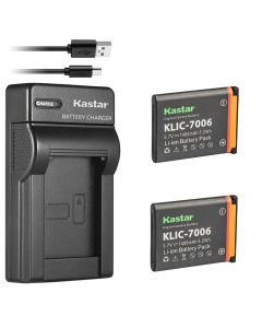 Kastar Battery (X2) & Slim USB Charger for Kodak KLIC-7006 K7006 & EasyShare M22, M23, M200, M522, M530, M531, M532, M550, M552, M575, M577, M580, M583, M750, M873, M883, M5350, M5370, MD30, Mini