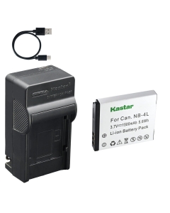 Kastar 1-Pack Battery and AC & USB-C Charger, Compatible with Canon NB-4L NB-4LH and Canon PowerShot SD400 SD600 SD750 SD780 SD940 SD960 SD970 SD1000 SD1100 SD1400 ELPH 100 HS 300 HS 330 HS Cameras