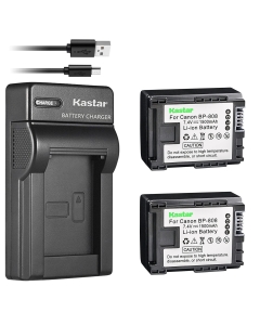 Kastar Battery (X2) & Slim USB Charger for Canon BP-808 BP808 and VIXIA HF G10 G20 M30 M31 M32 M40 M41 M300 M400 S10 S11 S20 S21 S30 S100 S200 HF10 HF11 HF20 HF21 HF100 HF200 HG20 HG21 HG30 XA10